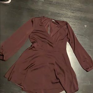 Long Sleeve V-Neck Mini Dress